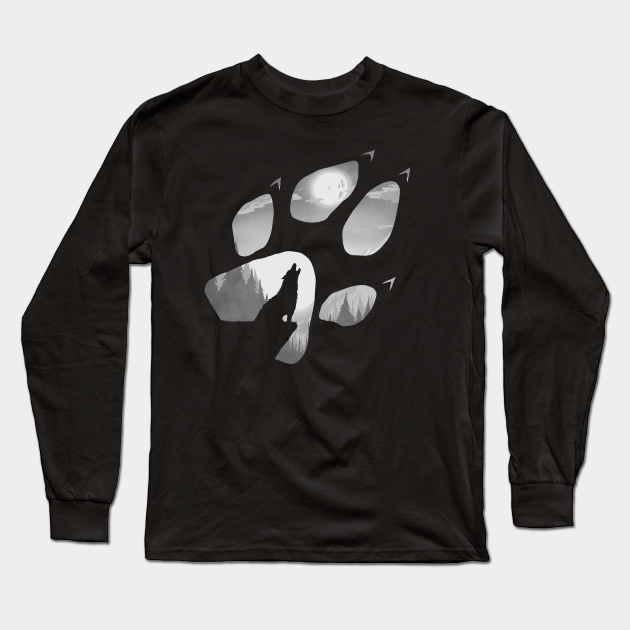 Wolf Paw Wolf Long Sleeve TShirt TeePublic